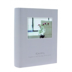 Kožený fotoalbum 10x15/300 s popisom MA Kvety v skle