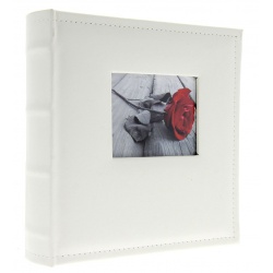 Koženkový fotoalbum 10x15/500 foto WHITE window