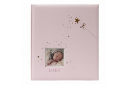 Detský fotoalbum na rožky BABY STAR ružový