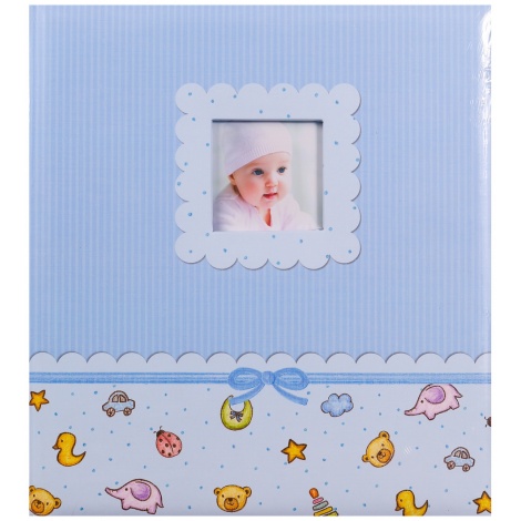 Detský fotoalbum na rožky YOUNG BABY modrý