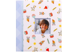 Detský fotoalbum na rožky HAPPY KIDS modrý