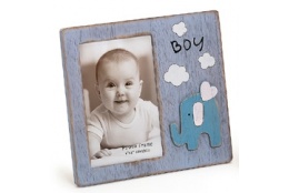 Detský drevený fotorámik 15x10 BABYFANT modrý