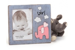 Detský drevený fotorámik 15x10 BABYFANT ružový